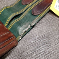 Leather Girth, 1x Els *fair, dry, inside cracks, torn edge, UNSTITCHED, older, clean, stiff, TORN els
