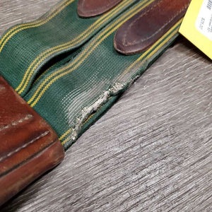 Leather Girth, 1x Els *fair, dry, inside cracks, torn edge, UNSTITCHED, older, clean, stiff, TORN els