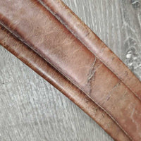Leather Girth, 1x Els *fair, dry, inside cracks, torn edge, UNSTITCHED, older, clean, stiff, TORN els
