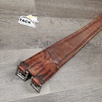 Leather Girth, 1x Els *fair, dry, inside cracks, torn edge, UNSTITCHED, older, clean, stiff, TORN els