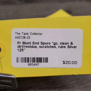 Pr Blunt End Spurs *gc, clean & dirt/residue, scratches, rubs
