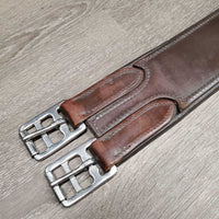 Padded Leather Girth, 1x els *gc, dirty, rubs, faded, stains, scrapes, curled end
