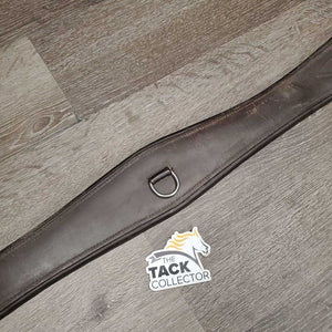 Padded Leather Girth, 1x els *gc, dirty, rubs, faded, stains, scrapes, curled end