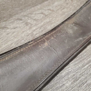 Padded Leather Girth, 1x els *gc, dirty, rubs, faded, stains, scrapes, curled end