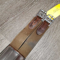 Padded Leather Girth, 1x els *gc, dirty, rubs, faded, stains, scrapes, curled end