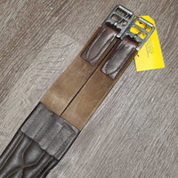Padded Leather Girth, 1x els *gc, dirty, rubs, faded, stains, scrapes, curled end
