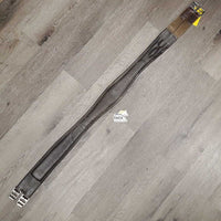 Padded Leather Girth, 1x els *gc, dirty, rubs, faded, stains, scrapes, curled end
