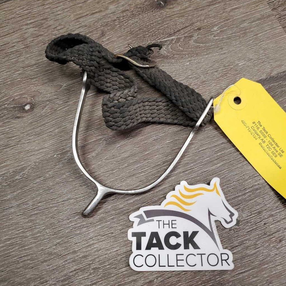 1 ONLY Light Hammerhead Spur, Wide Braided Nylon Spur Strap *gc/fair, dirty, bent & widened, fraying end
