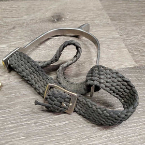 1 ONLY Light Hammerhead Spur, Wide Braided Nylon Spur Strap *gc/fair, dirty, bent & widened, fraying end