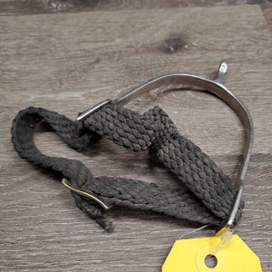 1 ONLY Light Hammerhead Spur, Wide Braided Nylon Spur Strap *gc/fair, dirty, bent & widened, fraying end
