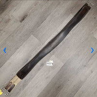 Narrow Leather Girth, 1x els *gc/fair, rusty, rubs, dirt, stiff, dry, torn els edges, hairy seams