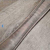 Narrow Leather Girth, 1x els *gc/fair, rusty, rubs, dirt, stiff, dry, torn els edges, hairy seams