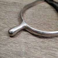 1 ONLY Xlg Round End Spurs, Wide Braided Nylon Strap *gc, dirty, scratched, bent, mnr fray, widened
