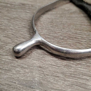 1 ONLY Xlg Round End Spurs, Wide Braided Nylon Strap *gc, dirty, scratched, bent, mnr fray, widened