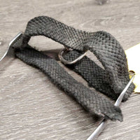 1 ONLY Xlg Round End Spurs, Wide Braided Nylon Strap *gc, dirty, scratched, bent, mnr fray, widened
