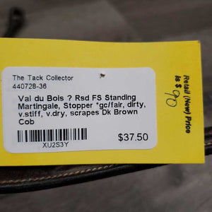 Rsd FS Standing Martingale, Stopper *gc/fair, dirty, v.stiff, v.dry, scrapes