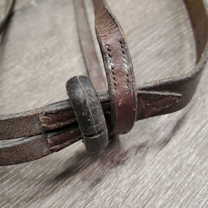 Flat Running Martingale *fair, v.stiff, v.dry, v.faded, film, dirty, chewed end, older, v.tight keeper, cracked keeper