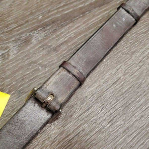 Flat Running Martingale *fair, v.stiff, v.dry, v.faded, film, dirty, chewed end, older, v.tight keeper, cracked keeper