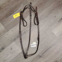 Flat Adjustable Leather Breastplate *gc/fair, v.dry, v.stiff, v.tight keepers, dirty, crackled, faed, older, rust, dirt
