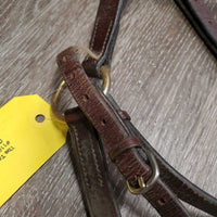 Flat Adjustable Leather Breastplate *gc/fair, v.dry, v.stiff, v.tight keepers, dirty, crackled, faed, older, rust, dirt
