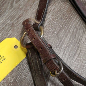 Flat Adjustable Leather Breastplate *gc/fair, v.dry, v.stiff, v.tight keepers, dirty, crackled, faed, older, rust, dirt