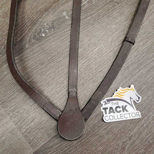 Flat Adjustable Leather Breastplate *gc/fair, v.dry, v.stiff, v.tight keepers, dirty, crackled, faed, older, rust, dirt