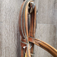 FS/Rsd Padded Monocrown Figure 8 Bridle, Braided Reins *gc, scraped, rubs, creases, xholes, dry, faded, clean, film, stiff
