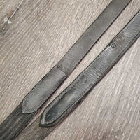 Hvy Wide Cotton Web Reins, buckles *gc/fair, dirty, rubs, frays, film, curled/rough keepers
