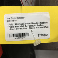 Field Boots, Zippers *vgc, mnr dirt & residue, faded, older, scratches