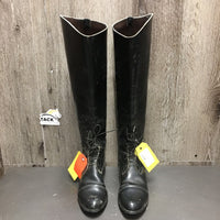 Field Boots, Pull On, Boot Pulls *gc/fair, oldewr, creased, dirty, stiff, scrapes, residue, unstitched toe