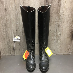 Field Boots, Pull On, Boot Pulls *gc/fair, oldewr, creased, dirty, stiff, scrapes, residue, unstitched toe