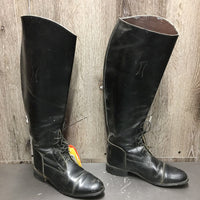 Field Boots, Pull On, Boot Pulls *gc/fair, oldewr, creased, dirty, stiff, scrapes, residue, unstitched toe