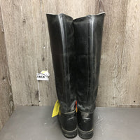 Field Boots, Pull On, Boot Pulls *gc/fair, oldewr, creased, dirty, stiff, scrapes, residue, unstitched toe
