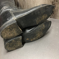 Field Boots, Pull On, Boot Pulls *gc/fair, oldewr, creased, dirty, stiff, scrapes, residue, unstitched toe
