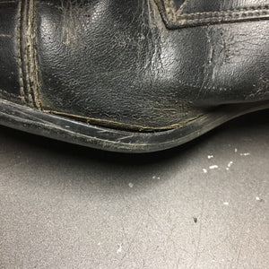 Field Boots, aftermarket Zips, Blue/Green Plaid Boot Bag, Red Plastic Forms *fair, peeling, rubs, scratches, pulling off sole