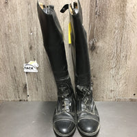 Field Boots, aftermarket Zips, Blue/Green Plaid Boot Bag, Red Plastic Forms *fair, peeling, rubs, scratches, pulling off sole

