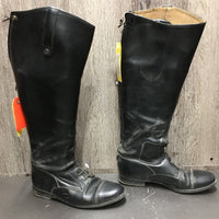 Field Boots, aftermarket Zips, Blue/Green Plaid Boot Bag, Red Plastic Forms *fair, peeling, rubs, scratches, pulling off sole