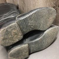 Field Boots, aftermarket Zips, Blue/Green Plaid Boot Bag, Red Plastic Forms *fair, peeling, rubs, scratches, pulling off sole
