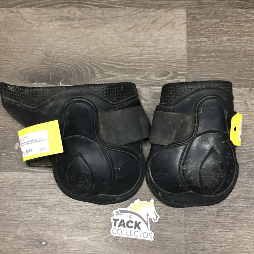 Tall Neoprene Hind Boots, velcro *gc, dirty, rubs, scratches