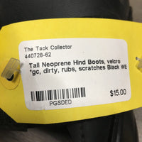 Tall Neoprene Hind Boots, velcro *gc, dirty, rubs, scratches
