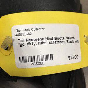 Tall Neoprene Hind Boots, velcro *gc, dirty, rubs, scratches