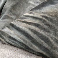 Full Suede Chaps, zips *fair, dirty, older, v.stiff & curled bottom, rubs, discolored
