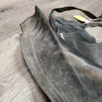 Full Suede Chaps, zips *fair, dirty, older, v.stiff & curled bottom, rubs, discolored
