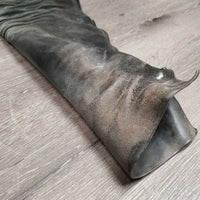 Full Suede Chaps, zips *fair, dirty, older, v.stiff & curled bottom, rubs, discolored
