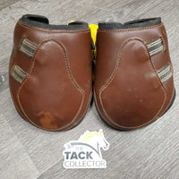 Leather Hind Boots, tabs *gc, dirty, scratches, scrapes, paint
