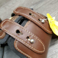Leather Hind Boots, tabs *gc, dirty, scratches, scrapes, paint
