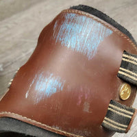 Leather Hind Boots, tabs *gc, dirty, scratches, scrapes, paint
