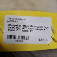 Sheepskin Fleece Girth Cover *vgc, clean, mnr stiff, hairy, clumps & stains

