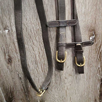 Rsd Rolled Bridle, Rubber Reins *gc/fair, NO Flash, older, rubs, scraped edges, splits, mismatched, tight keepers, dry, faded