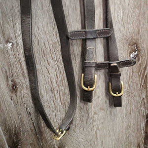 Rsd Rolled Bridle, Rubber Reins *gc/fair, NO Flash, older, rubs, scraped edges, splits, mismatched, tight keepers, dry, faded